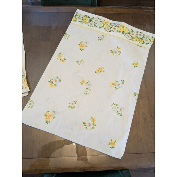 Vintage Pequot/Morgan Jones Cotton Twin Flat Sheet & Pillowcase Set Daisy Floral - Picture 8 of 10